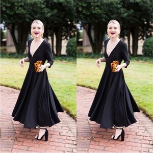 Anthropology / BHLDN Valdis Black Dress Size 6